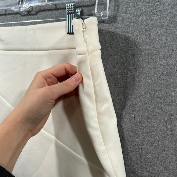 Express Skirt High-Low Asymmetrical Mini Skirt Cream Color Size 4 - Picture 3 of 10
